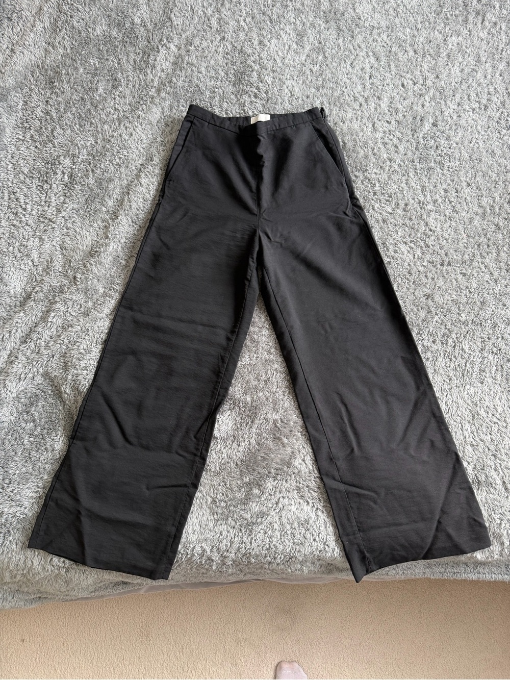 Arket Woman's Black Wide-Leg Dress Pants